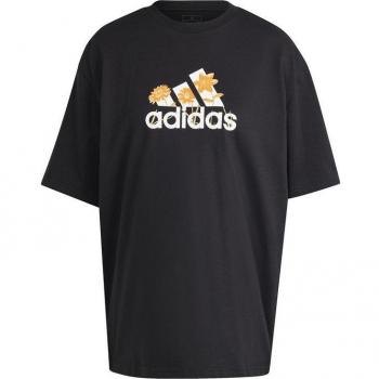 Camiseta Adidas Flowers W Negro/Naranaja