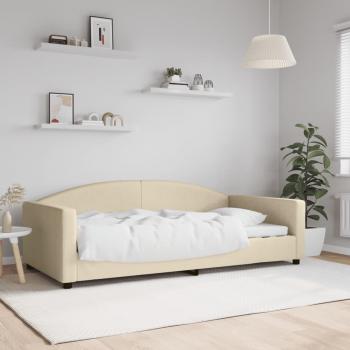 Sofá cama tela color crema 100x200 cm sin colchón vidaXL