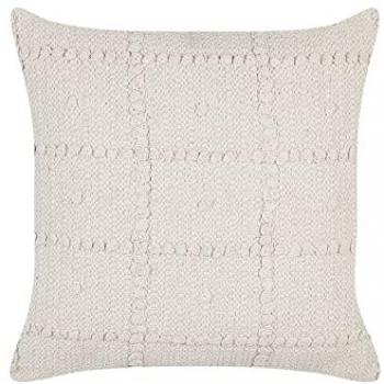 Cojín Decorativo Beige de Algodón 45 x 45 cm con Patrón Geométrico Diseño Boho Ixora