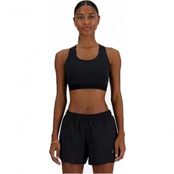 New Balance Women's Sleek Medium Support Pocket Sports Bra - Black - Size M