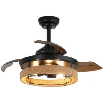 Ventilador de techo Cecotec EnergySilence Aero 3600 Invisible Natural Design con Luz 25W Negro