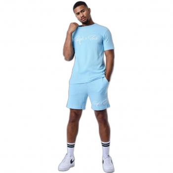 Shorts cortos bordados Project X Paris Waffle azul turquesa XL