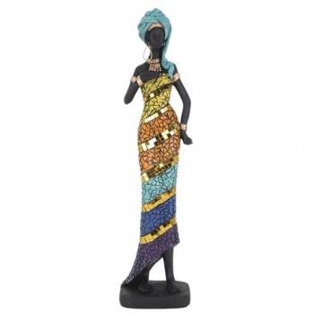 Decoración Hogar Africana Elefantes Gris 32x8x7cm