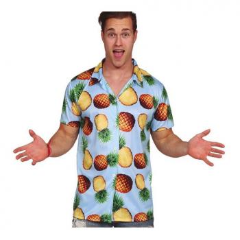 Camisa Hawaiana Tropical con Estampado de Piñas para Hombre