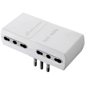 Adaptador Plano 16A 2P+T 4P R Bipás Blanco