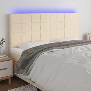 Cabecero LED Crema Tapizado 200x5x118/128 cm