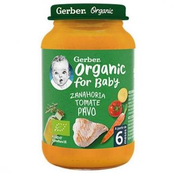 Gerber Organic Zanahoria Tomate Pavo Tarrito 190g