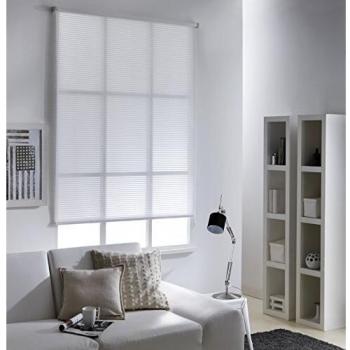 Cortina Enrollable de Voile Ajouré Rayada - Blanca - 45 x 190 cm