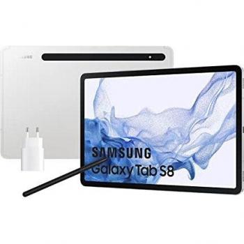 Samsung Galaxy Tab S8 con Cargador – Tablet Android De 11 Pulgadas, 256 GB, WiFi, Plata