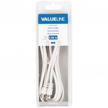 White 2m F-Type Male Antenna Cable