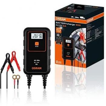OSRAM BATTERYcharge 906, 6A cargador de baterías y matenimiento de baterías para automóviles, motocicletas, SUV, camionetas