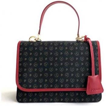 Pollini Bolso vintage de PVC negro + tornillos lacados