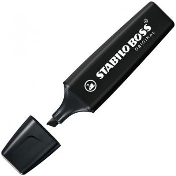 STABILO BOSS ORIGINAL - Marcador de 10 piezas con punta de cincel, color negro