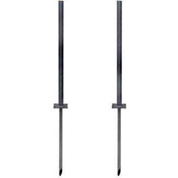 vidaXL 2X Patas de Acero de Repuesto 115 cm Plateado Rejas Vallas Jardín Patio