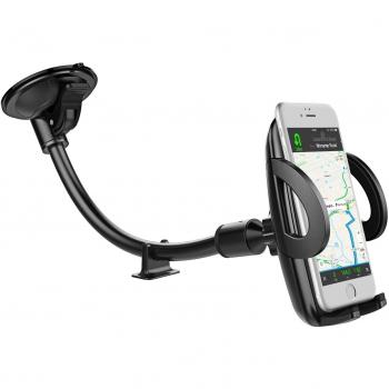 Soporte del Coche del Teléfono, Mpow Soporte Móvil Coche con Ventosa de Gel Fuerte y Brazo Ajustable para Parabrisas/Salpicadero Compatible con iPhoneX / 8 / 8Plus / 7 / 6S / 6Plus / 5S / 5, Samsung Galaxy S8 S7 S6 S5, Nexus 5X / 6P, LG, HTC y Otros Mov