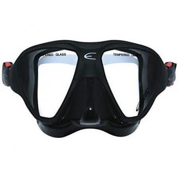 Epsealon mascara de buceo deepsub ideal para la caza submarina z campo de vision profundo z silicona hipoalergenica aro de policarbonato z hebillas de ajuste rapido z negro z 300 g