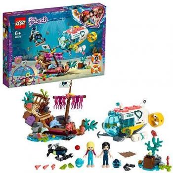 LEGO Friends - Misión de Rescate: Delfines Nuevo set de construcción de juguete de Barco Hundido y Robot Submarino Busca Tesoros