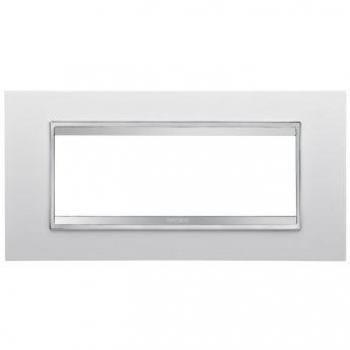 Placa de 6 Módulos Gewiss Chorus LUX Blanca GW16206TB