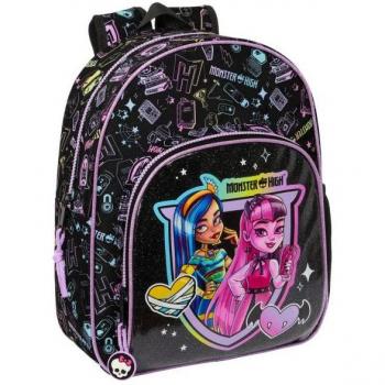 Mochila Infantil Monster High Negro 28 x 34 x 10 cm con carro
