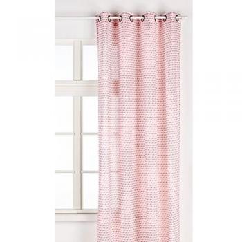 Cortina Lovely Casa Isocele de Voile de Algodón Rojo 135 x 260 cm