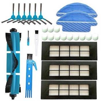 BSDY YQWRFEWYT Kit Accesorios de Recambio para Cecotec Conga Excellence 3090 Robot Aspiradora, Material Premium, Pack Familiar de 1 Cepillo Principal+3 Filtros + 6 Cepillos Laterales + 2 Mopas