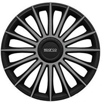 Set de 4 Tapacubos 14 SPARCO Treviso Negro y Gris