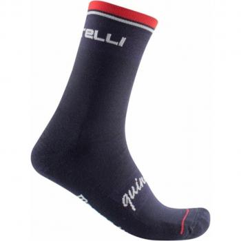 Calcetines Castelli Quindici Soft Merino azul oscuro rojo - Talla L/XL