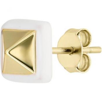 Piercing Earcandy Catarsis Frame en Plata 925 bañado en Oro 18k con Detalles en Esmalte Blanco