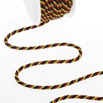 Deko und Band Cordel Multi Color – Negro, Rojo y Amarillo – 4 mm – 25 m – 211014 430