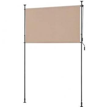 Persiana Enrollable para Exteriores Cimarra de Poliéster 200 x 270 x 310 cm Color Arena con Pali Telescópicos Ajustables