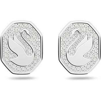 Pendientes de botón Swarovski para mujer modelo Swan 5621097, con diseño elegante, cristales brillantes y cierre a presión