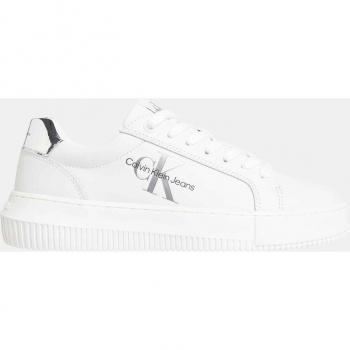 Chic Contrasting Lace-Up Sneakers - EU41/US11, Calvin Klein, Sneakers, female, White, Size: 11 US, White Polyester Sneaker with Contrasting Details