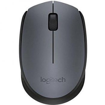 Ratón Óptico Inalámbrico Logitech M170, 1000 DPI, Nano Receptor USB, 2.4GHz, Alcance de 10M, Diseño Ambidiestro, Color Negro/Gris