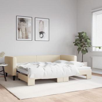 Sofá cama nido tela crema 80x200 cm