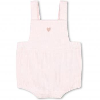 Carrement Beau - Peto de bebé niña de pana con corazón bordado, color: rosa claro, material: 100% algodón, diseño: sin mangas, cierre: botones en la parte trasera, detalles: corazón bordado en el pecho