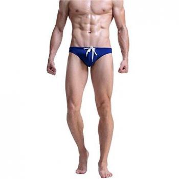 Meerway Bañadores de natación para Hombre Slip Surf Calzoncillos Cortos Trajes de Baño Cortos Cordón Adjustable