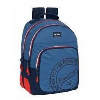 Mochila Escolar BlackFit8 Stamp Doble Compartimento Azul 32 x 42 x 15 cm