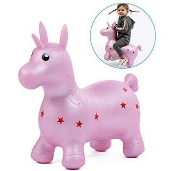 Ludi - 90008 - Mi Unicornio Saltarín - Juguete Inflable para Saltar - Juego de Interior y Exterior - Entrenamiento del Equilibrio y Desarrollo Motor - A partir de los 10 Meses de Edad