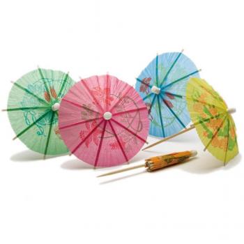 Pack de 144 Sombrillas Pequeñas Parasol con Pincho para Decoración de Cócteles