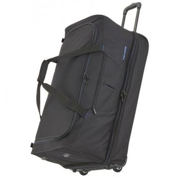 Travelite Basics Expandable Wheeled Duffle Bag 55cm Black/Blue