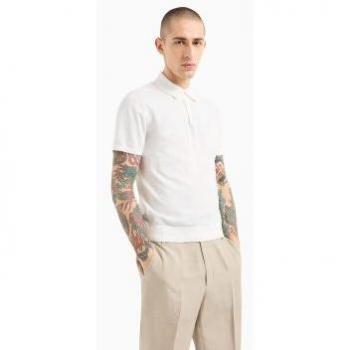 Armani Exchange Men's Off White Short Sleeve Polo Shirt
