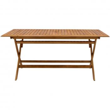 Mesa de jardín plegable rectangular de madera maciza 170 cm Santiago