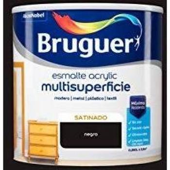 Bruguer Acrylic Multisuperficie Esmalte al agua Satinado Negro 250 ml