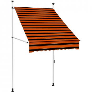 Toldo manual retráctil 100 cm naranja y marrón