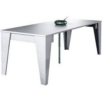 Skraut Home - Mesa Consola Extensible hasta 239 cm - Dimensiones Cerrada: 74 x 90 x 54 cm - Modelo TM - Material Resistente - Blanco - Ideal para tu Comedor, Salón o Estudio