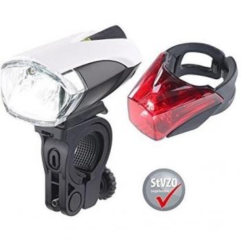 kryolights Juego: lámpara LED de Bicicleta FL de 211 & luz trasera con batería, STVZO