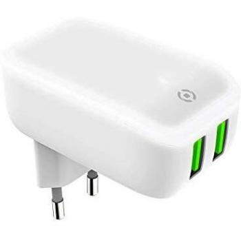 Cargador de Dispositivo Móvil Celly TC2USBLEDWH Universal Blanco Interior Corriente Alterna