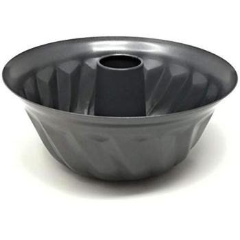 Molde de Tarta Savarin Antiadherente 24,5x10,5 cm - Bizcochera con Tubo de Acero al Carbono - Ideal para Repostería