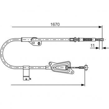 Cable de freno de estacionamiento BOSCH 1 987 477 943, Derecha
