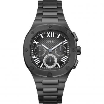 Reloj Hombre Guess GW0572G3 Negro - Reloj de pulsera, diseño moderno, caja de acero inoxidable, correa de cuero negro, esfera negra con detalles plateados, resistente al agua hasta 50 metros, movimiento de